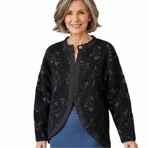 NWT Laura Tanzer Rose Butterfly Knit Jacket Size M‎